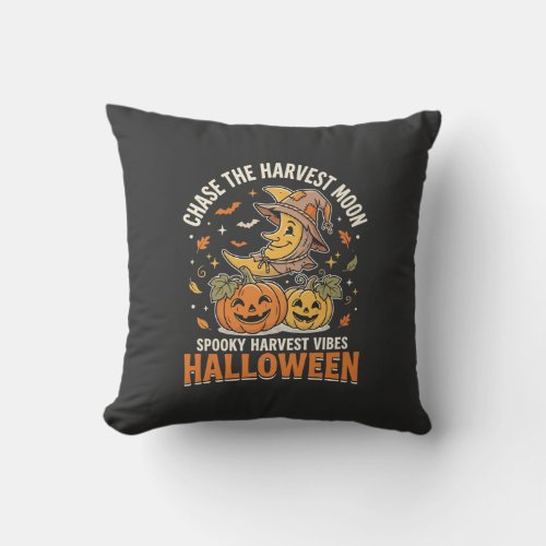 Halloween Harvest Moon Delight Throw Pillow