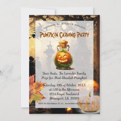 Halloween Harvest Pumpkin Carving Party Invitation