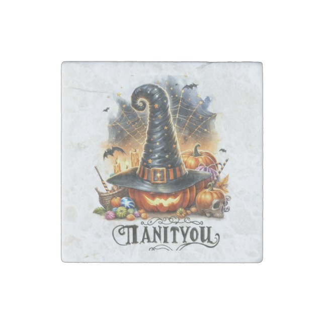 Halloween Hat Stone Magnet (Front)