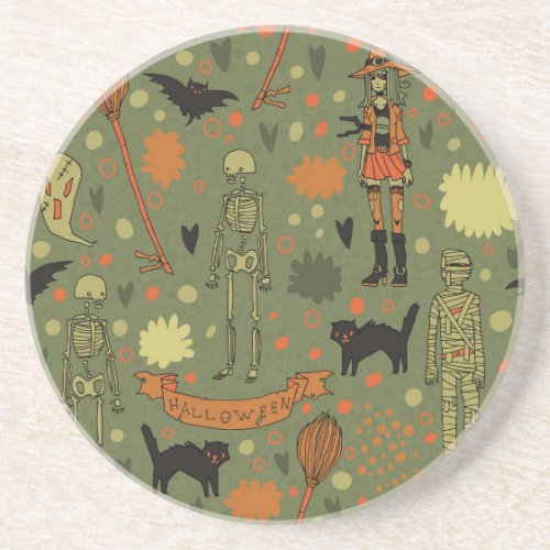 Halloween Haunt Spooky Vintage Mix Coaster