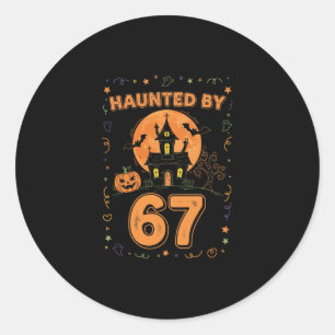 Halloween Haunted 67 Six Seven Meme 1 (12) Classic Round Sticker