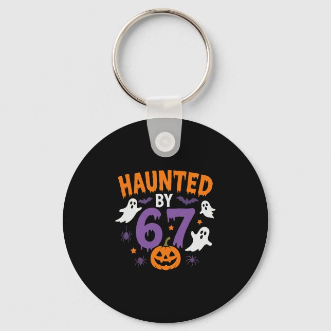 Halloween Haunted 67 Six Seven Meme 1 (16)  Keychain (Front)