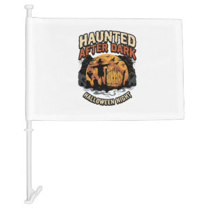 Halloween Haunted After Dark Car Flag