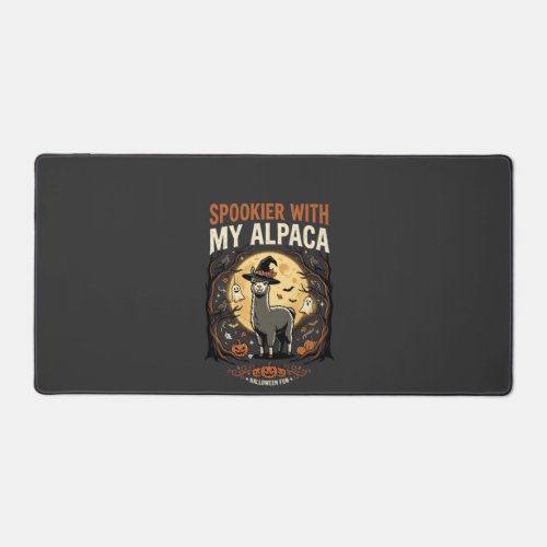 Halloween Haunted Alpaca Night Desk Mat