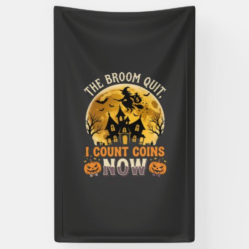 Halloween Haunted Banker Witch Banner