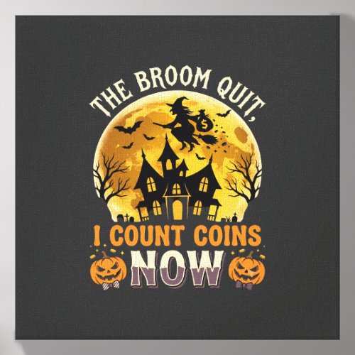 Halloween Haunted Banker Witch Canvas Photo Tile