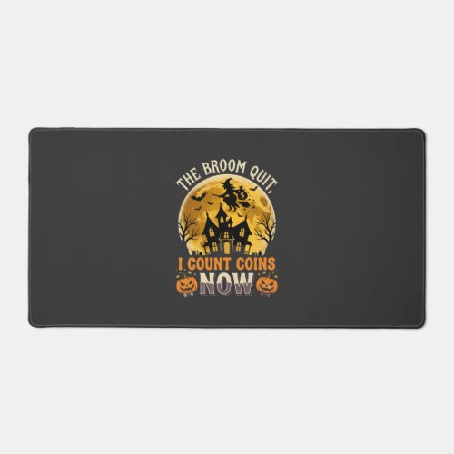 Halloween Haunted Banker Witch Desk Mat