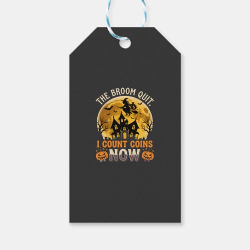 Halloween Haunted Banker Witch Gift Tags