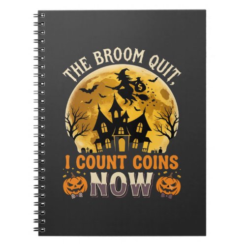 Halloween Haunted Banker Witch Notebook