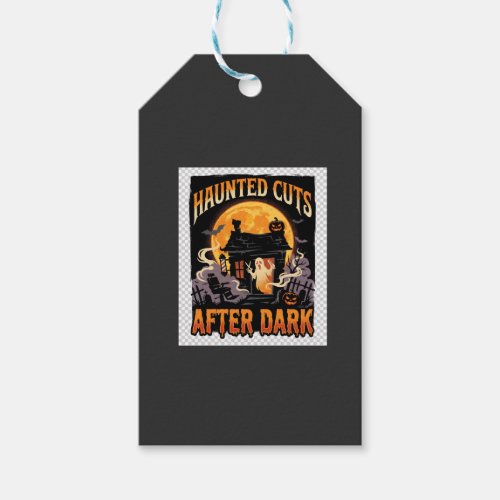 Halloween Haunted Barber Night Gift Tags
