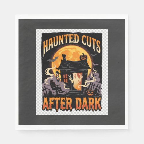 Halloween Haunted Barber Night Napkins