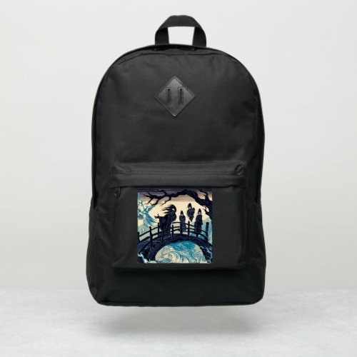 Halloween _ Haunted Bridge Woodcut 2 Port Authority Backpack