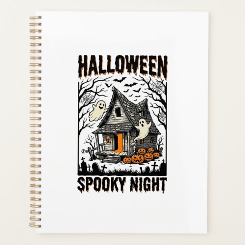 Halloween Haunted Cabin Scary Night Vintage Art Planner