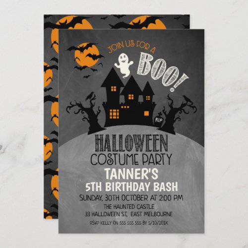 Halloween Haunted Castel Birthday Invitation