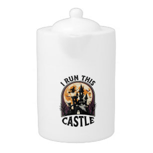 Halloween Haunted Castle Witch Moon Vintage Shirt_ Teapot