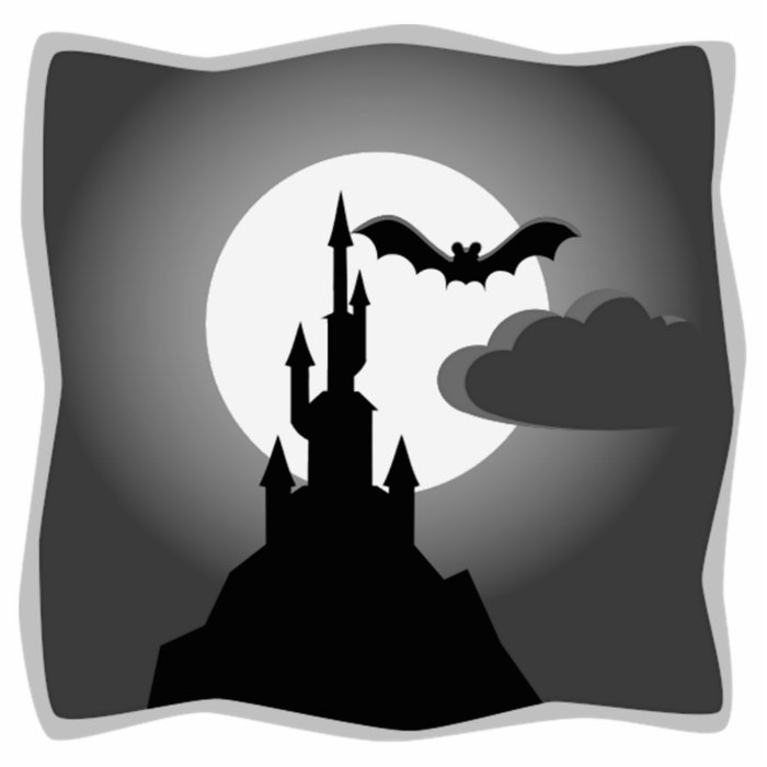 Halloween Haunted Castle with Bat Cut Outs