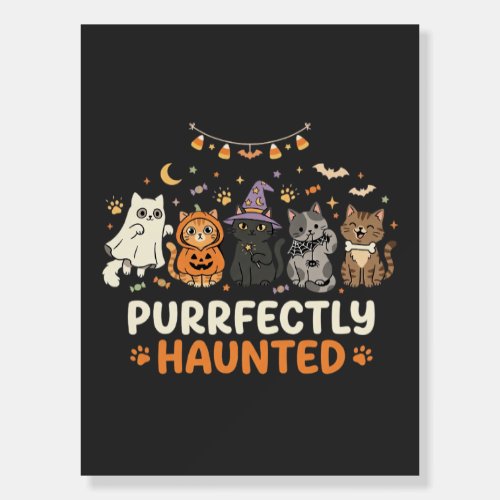 Halloween Haunted Cat Crew Foam Board