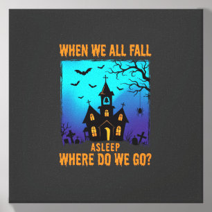 Halloween Haunted Church Where Do We Go Canvas Photo Tile