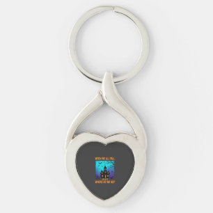 Halloween Haunted Church Where Do We Go Keychain