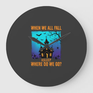 Halloween Haunted Church Where Do We Go Large Clock