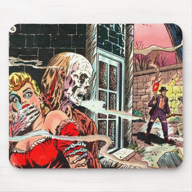 Halloween Haunted Comic Book Mouse Pad (Front)