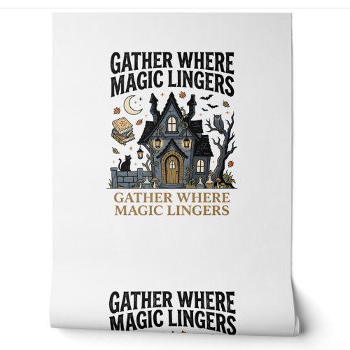 Halloween Haunted Cottage Gathering Wallpaper