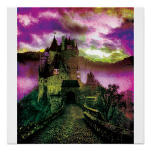 Halloween Haunted Creepy Castle Poster