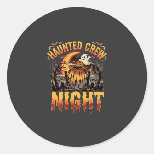 Halloween Haunted Crew Night Classic Round Sticker