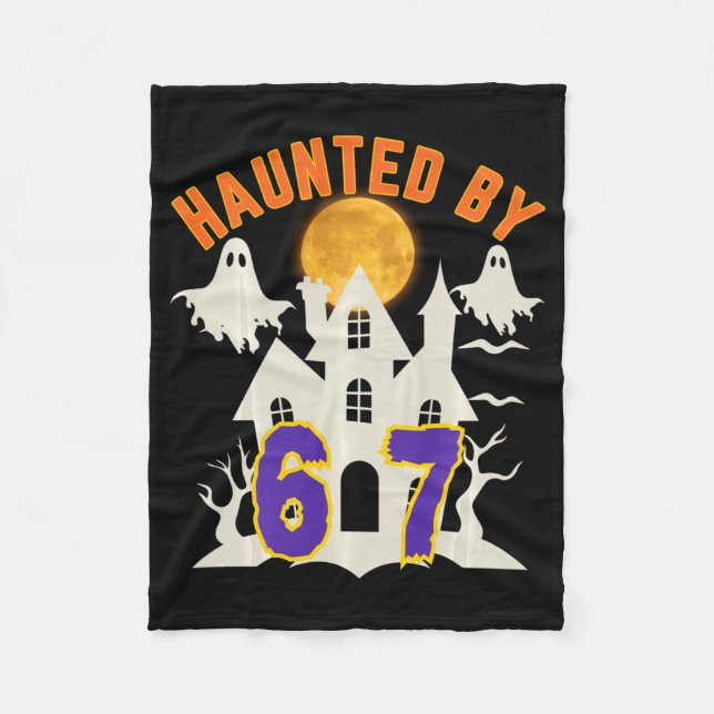 Halloween Haunted Ghost 67 Six Seven Meme  Fleece Blanket (Front)