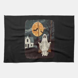 Halloween Haunted Ghost Swing Kitchen Towel