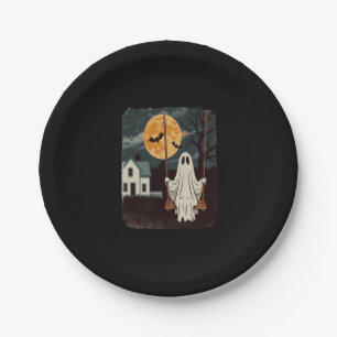 Halloween Haunted Ghost Swing Paper Plates