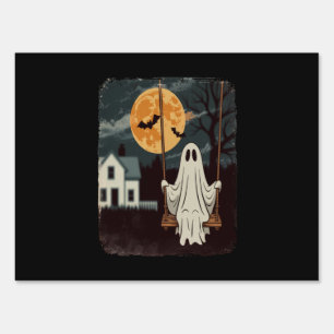 Halloween Haunted Ghost Swing Sign