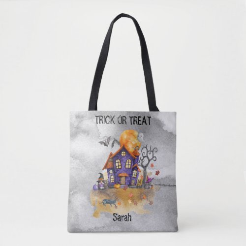 Halloween Haunted Gnome House _ Trick or Treat Tote Bag