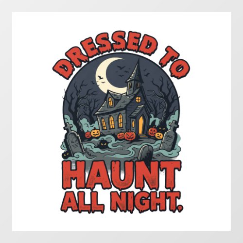 Halloween Haunted Graveyard Costume Night Window Cling
