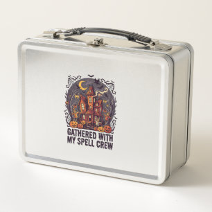 Halloween Haunted Harvest Gathering Metal Lunch Box