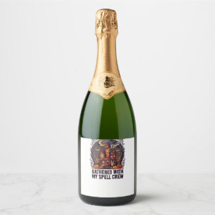 Halloween Haunted Harvest Gathering Sparkling Wine Label