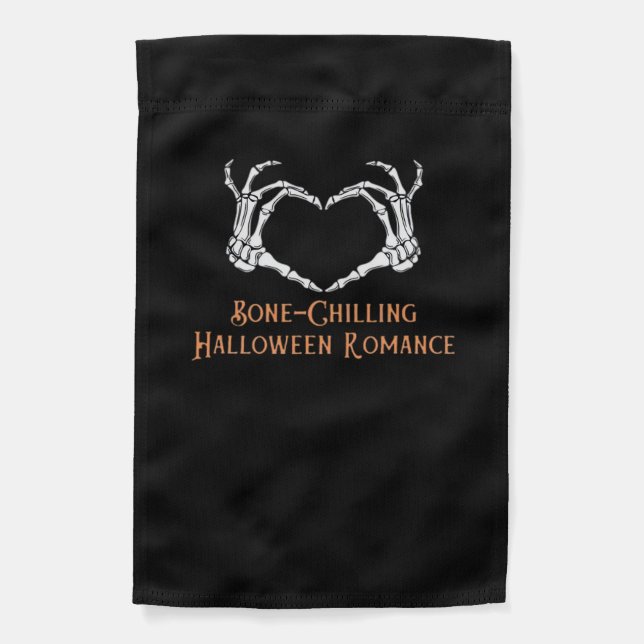 Halloween Haunted Heart Skeletal Bone Chilling Cla Garden Flag (Front)