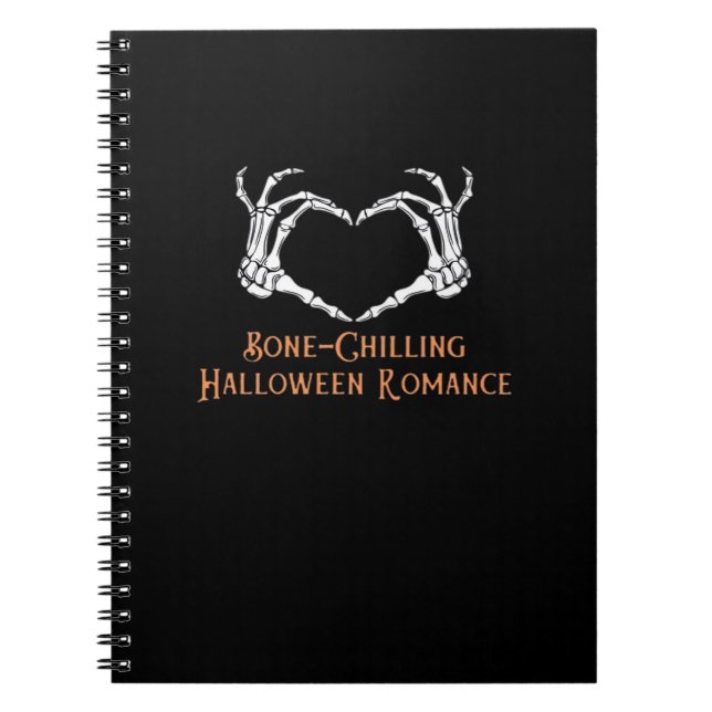 Halloween Haunted Heart Skeletal Bone Chilling Cla Notebook (Front)