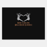 Halloween Haunted Heart Skeletal Bone Chilling Cla Sign