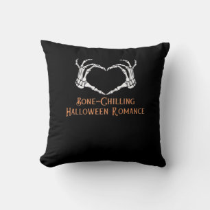 Halloween Haunted Heart Skeletal Bone Chilling Cla Throw Pillow