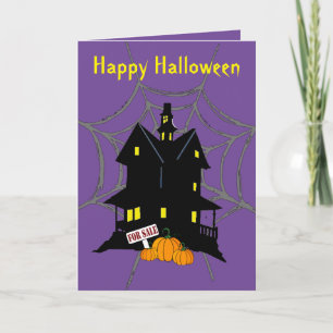 Halloween Haunted House 5" x 7" Greeting Card
