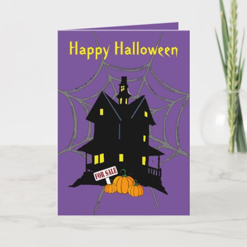 Halloween Haunted House 5 x 7 Greeting Card