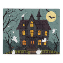 Halloween Haunted House Acrylic Jigsaw Puzzle