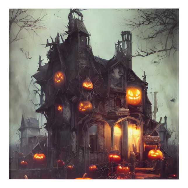 Halloween Haunted House Acrylic Print (Front)
