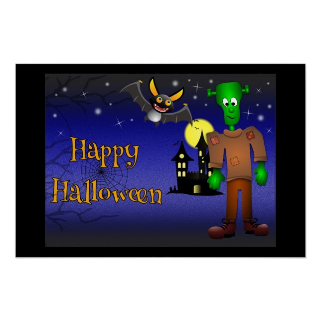 Halloween Haunted House and Monster Poster (Front)