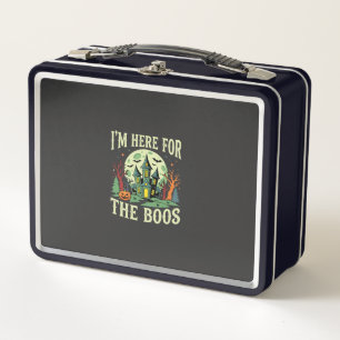 Halloween Haunted House and Pumpkin Boos Metal Lunch Box
