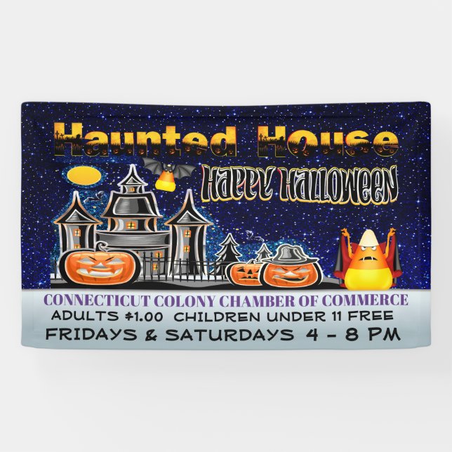 Halloween Haunted House Banner (Horizontal)