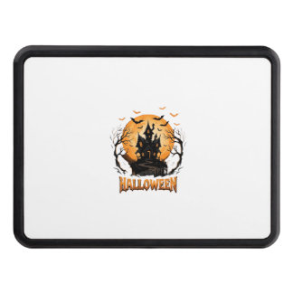 Halloween Haunted House Bat Moon Graphic Design Hitch Cover