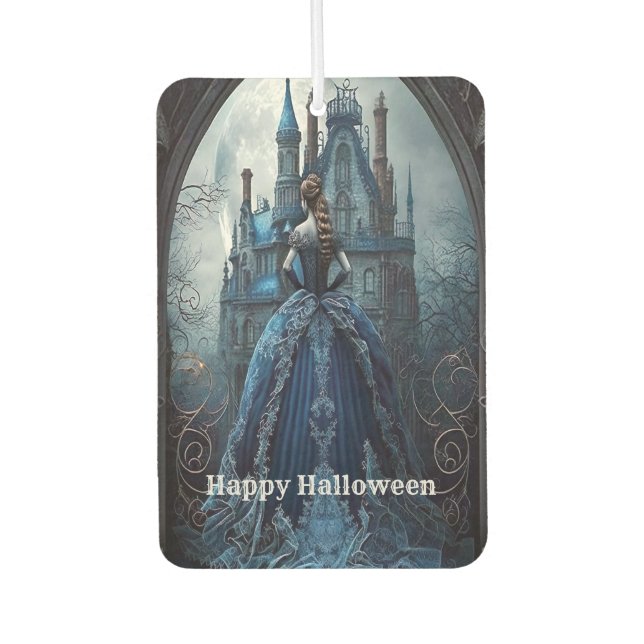 Halloween Haunted House Blue Night Scary  Air Freshener (Front)