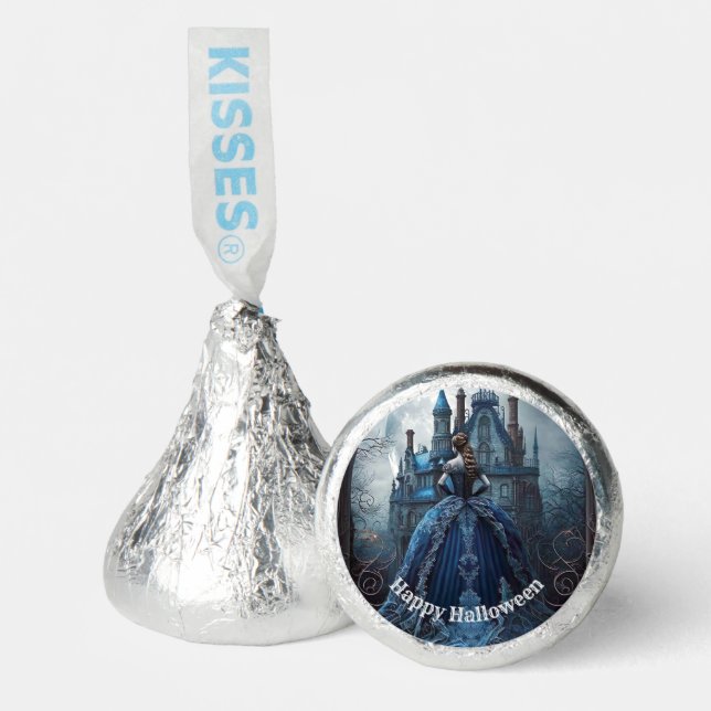 Halloween Haunted House Blue Night Scary Hershey®'s Kisses® (Front)
